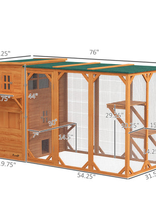 Large Outdoor Cat House for 3 Kitties, Multi-Level Design with Big Hiding Areas 2 Stories & Multiple Platforms Cat Condo