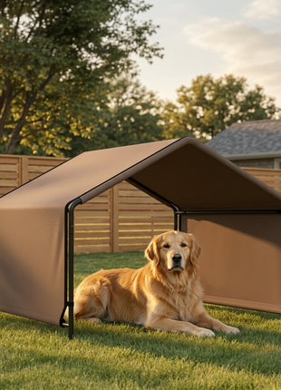 Portable Dog Tent Water Resistant for Outdoor Shade Protection, Brown