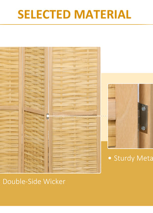 Hand Woven Room Divider, 3 Panel Bamboo Folding Privacy Screen for Home Office, 47.25"x67"x0.75", Natural