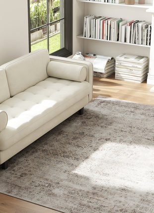 Machine Washable Area Rug 5x7, Non-Slip Traditional Floor Carpet for Living Room, Bedroom, Light Mixed-Brown
