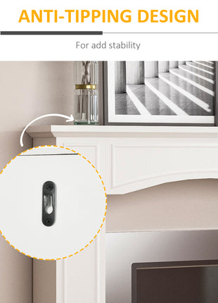 Modern Fireplace Mantel, Surround Mantels for Fireplace with Decorative Pattern Interior Width 29" White