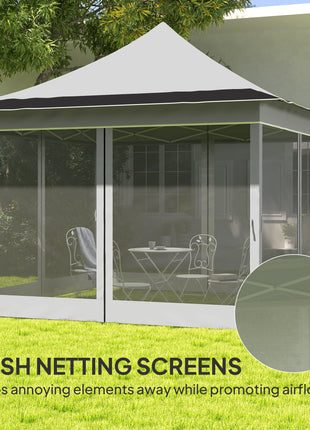 12 x 12 ft. Canopy Tent with Mesh Netting, UPF50+ Pop Up Tent with Carry Bag for Garden, Patio, Light Gray