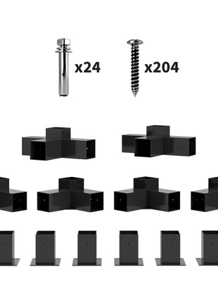 12PCS Pergola Kit, Pergola Brackets with 3-Way & 4-Way Corner Brackets for 4"x4" (Actual 3.6"x3.6") Lumber