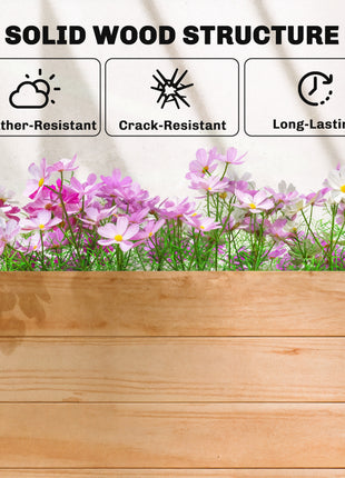 Wooden Planter Box with Trellis, Hanging Roof and Drainage Holes for Climbing Plants, Vegetables, Herbs and Flowers