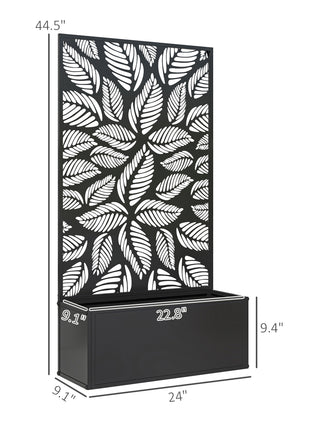 Metal Garden Bed with Trellis for Climbing Plants, Freestanding or Wall Mounted Flower Bed for Garden, Patio, Balcony