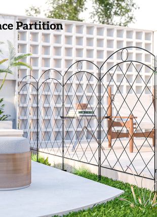 4 Pack Garden Fencing for Yard, Decorative Fence Panels as Flower Edging, Circle