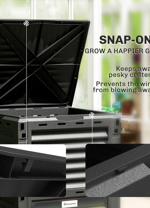 Garden Compost Bin 80 Gallon Outdoor Large Capacity Composter Fast Create Fertile Soil Aerating Box, Green