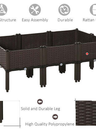 6 Piece Raised Garden Bed with Legs, Planter Box Raised Bed to Grow Flowers, Herbs & Vegetables, Brown