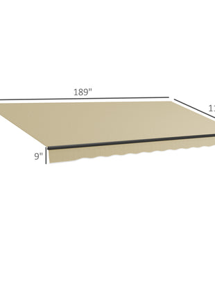 16' x 10' Retractable Awning, 280gsm UV Resistant Sunshade Shelter for Deck, Balcony, Yard, Beige