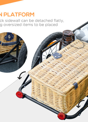 Trailer for Bike, Bicycle Cargo Trailer with Removable Storage Box, Galvanized Bottom