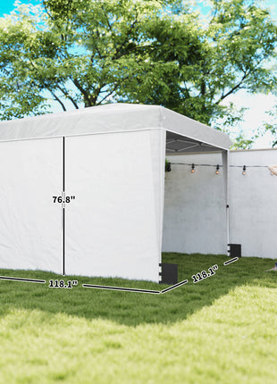10 x 10 ft Pop Up Canopy Tent with Sidewalls, UPF50+ Outdoor Portable Instant Canopy Shelter with Carry Bag, White