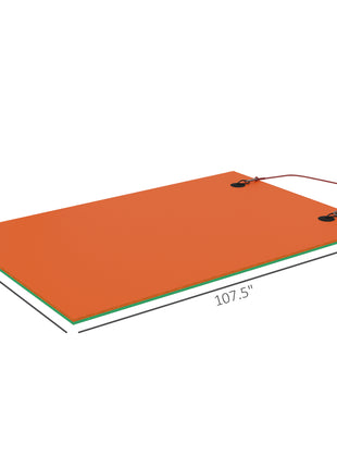 9' x 6' Lily Pad Water Mat for 2 Adults, Floating Water Pad for Lake, Pool, Ocean, Beach, and Boating, Orange
