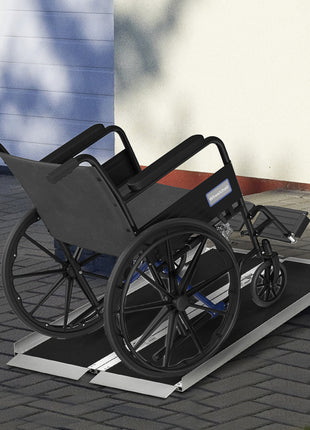 5' Skidproof Portable Wheelchair Ramp for Home, Steps, Doorways, Carpeted Foldable Handicap Ramp, Threshold Ramp