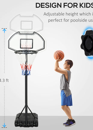 Height Adjustable Basketball Hoop, Portable Basketball Stand, 30" Backboard, Indoor Outdoor Goals Set for Kids Youth Adults