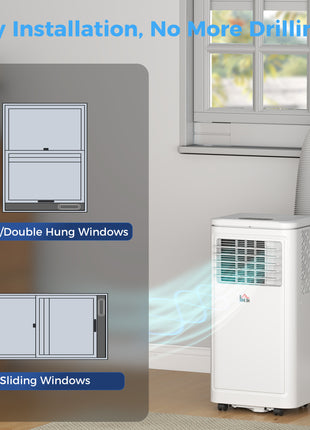 8,000 BTU Portable AC Unit for Apartment , Compact, Movable & Evaporative Cooler for Small Spaces, White