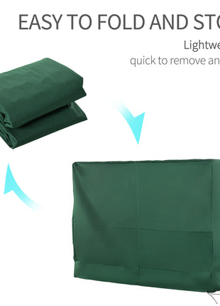 600D Oxford 3-Seater Patio Swing Cover Outdoor Swing Chair Cover Rain Protection Waterproof Anti-UV, Dark Green