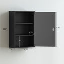 Wall Mount Medical Cabinet, Bathroom Cabinet with 3 Tier Shelves, 2 Keys, 15.7" x 7.1" x 23.6", Black