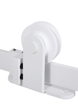 6' Rustic Interior Sliding Barn Door Mounting Hardware Kit - White