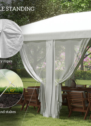 10' x 20' Party Tent, Outdoor Wedding Canopy & Gazebo with Removable Sidewalls, Shade Shelter for Events, BBQs, White