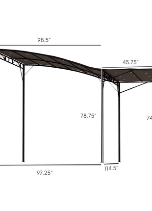 10' x 8' Outdoor Pergola and Patio Gazebo for Garden, Camper, Deck, Doors and Windows, Brown