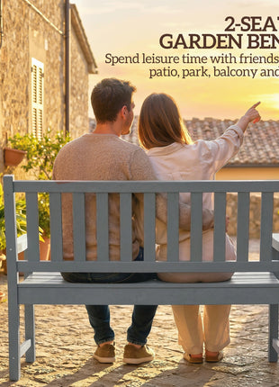 2-Person Garden Bench, HDPE Outdoor Bench with 530 lbs Capacity, Curved Seat for Backyard, Park, Porch, Lawn, Gray