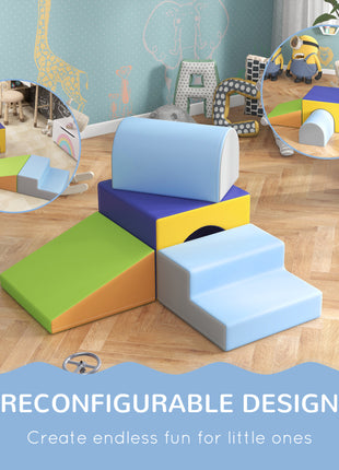 4 Piece Foam Play Set, Soft & Safe Kids Toddlers Children Climbing Set for Crawling or Sliding, Contemporary