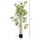 6ft Artificial Tree, Indoor Fake Bamboo with Pot, for Home Office Living Room Decor
