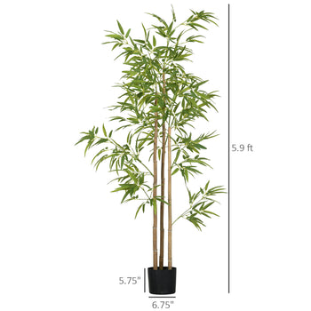 6ft Artificial Tree, Indoor Fake Bamboo with Pot, for Home Office Living Room Decor