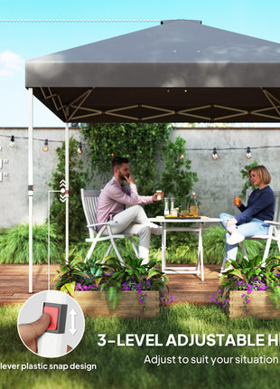10' x 10' Pop Up Canopy Tent w/ Sidewall, UPF50+ Height Adjustable Instant Sun Shelter w/ Storage Pockets, Dark Gray