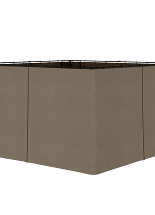 9.84' x 11.8' Gazebo Sidewall Set with Hooks/C-Rings, Brown