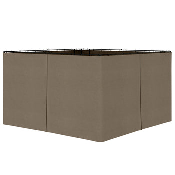 9.84' x 11.8' Gazebo Sidewall Set with Hooks/C-Rings, Brown