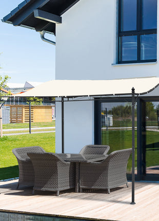 10' x 10' Steel Outdoor Pergola Gazebo, Patio Canopy with Weather-Resistant Fabric and Drainage Holes for Backyard, Deck, Garden, Cream White