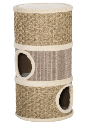 28 Inch Cat Condo, 3 Story Cat Hideaway with Sisal Scratching Pad