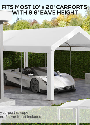 10 x 20ft Carport Roof, UV Resistant Canopy Replacement, Fits 84C-378V00 and 84C-206 Series, White
