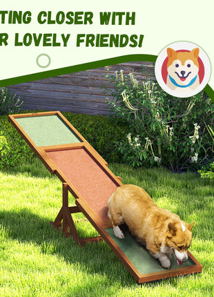 Wooden Dog Agility Seesaw for Training and Exercise, Weather Resistant, 83" L x 16" W x 14" H, Orange