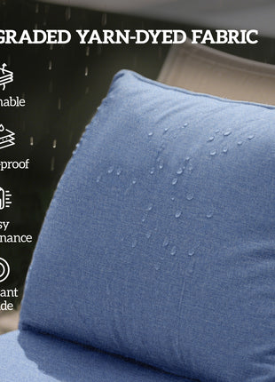 Patio Chair Cushions Set of 2 with Seat & Backrest, Fade Resistant Seat Replacement Cushion Set, Blue