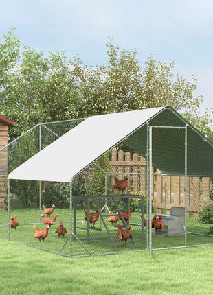 Chicken Activity Play with Swing Set for 3–4 Birds, Wooden Chicken Coop Accessory with Multiple Perches & Hen Ladder, Gray