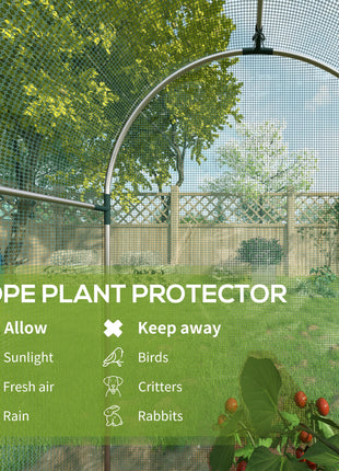 Galvanized Steel Crop Cage, Plant Protection Tent with Zippered Door, 4' x 4', Green