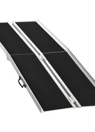 8' Skidproof Portable Wheelchair Ramp for Home, Steps, Doorways, Carpeted Foldable Handicap Ramp, Threshold Ramp