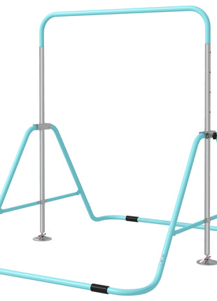 Folding Gymnastics Bar for Kids, Adjustable Height, Green