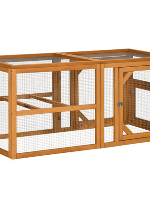 55" Wooden Chicken Coop Add-on Expansion, Mini Chicken Coop Outdoor Chicken Run Hen House with Combinable Design