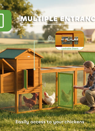Extra Large Run Included Chicken Coop with Removable Tray Orange