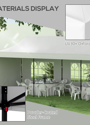 9.5' x 28' Pop Up Canopy Tent, Instant Tent for Parties, Height Adjustable, with Carry Bag and Sand Bags