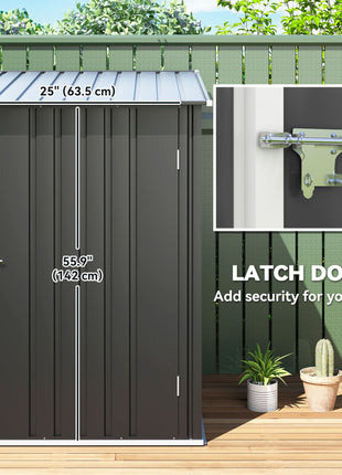 Small Metal Garden Shed, 3.3' x 3.4', Galvanized Steel, Lockable Tool Shed for Patio, Backyard, Lawn, Dark Gray