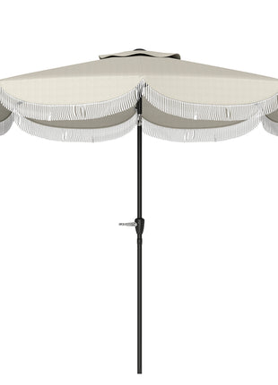 9FT Patio Umbrella, UPF 30+ Outdoor Market Umbrella with Crank, 8 Ribs, Push Button Tilt, Vented for Patio Deck Backyard Lawn, Light Gray