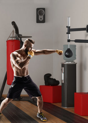 Lightweight Fast-Reflexes Speed Bag Boxing Punching Bag Wall Mount Height Adjustable, MMA, Martial Arts, and Boxing Equipment for Training at Home, Heavy-Duty, 9" H x 7" Dia.
