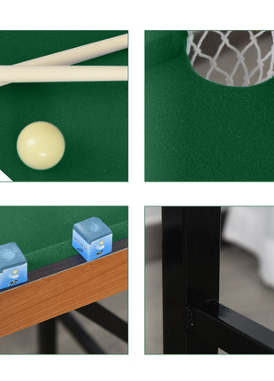 55'' Portable Folding Billiards Table Game Pool Table for Whole Family Number Use With Cues, Ball, Rack, Green