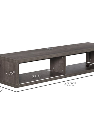 Wall Mounted TV Stand, Media Console Floating Storage Shelf for Living Room or Home Office, Dark Grey