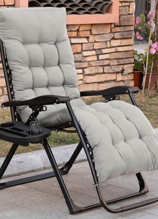 Padded Zero Gravity Chair, Folding Recliner Chair with Cup Holder Cushion, Gray
