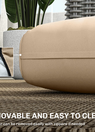 2 Seat Patio Furniture Cushions, 46x26x5 in, Thick Outdoor Loveseat Cushion Set with Removable Cover, Fade-Resistant Replacement Cushions for Outdoor Furniture, Couch, Bench, Swing, Beige